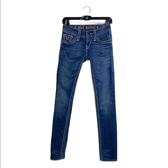 Rock Revival Deborah Boot Low Rise Bootcut Thick Stitch Jeans - Picture 1 of 7